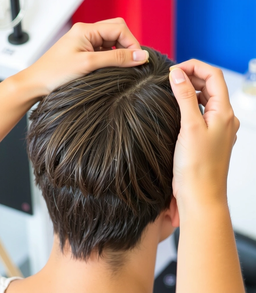 Osoba trzymająca w dłoniach włosy, symbolizująca wypadanie włosów i problemy skórne, jako objawy niedoboru cynku, na rozmytym tle medycznym.